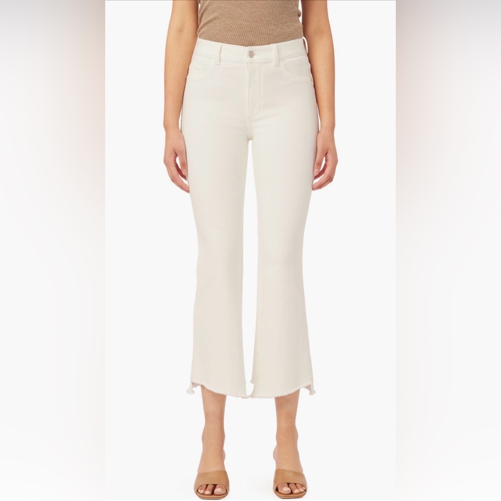 DL1961 Bridget Boot High Rise Instasculpt ankle bootcut jeans 24 white